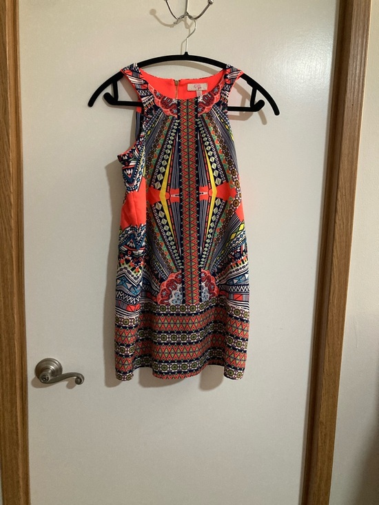 GB girls Other - GB girls Coral & Multi-Pattern Sleeveless Casual Dress